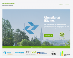 Titel der Webseite "Ulm-pflanzt-Bäume.de"